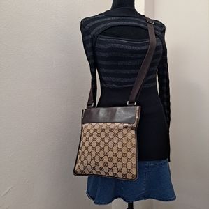 Gucci GG Canvas Brown Crossbody Bag
